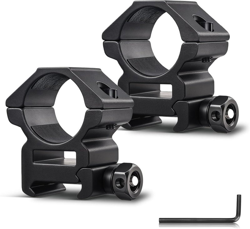 KKIKK 1 inch Scope Rings for Picatinny Rail, 2-PCS Scope Mount Rings - Image 1